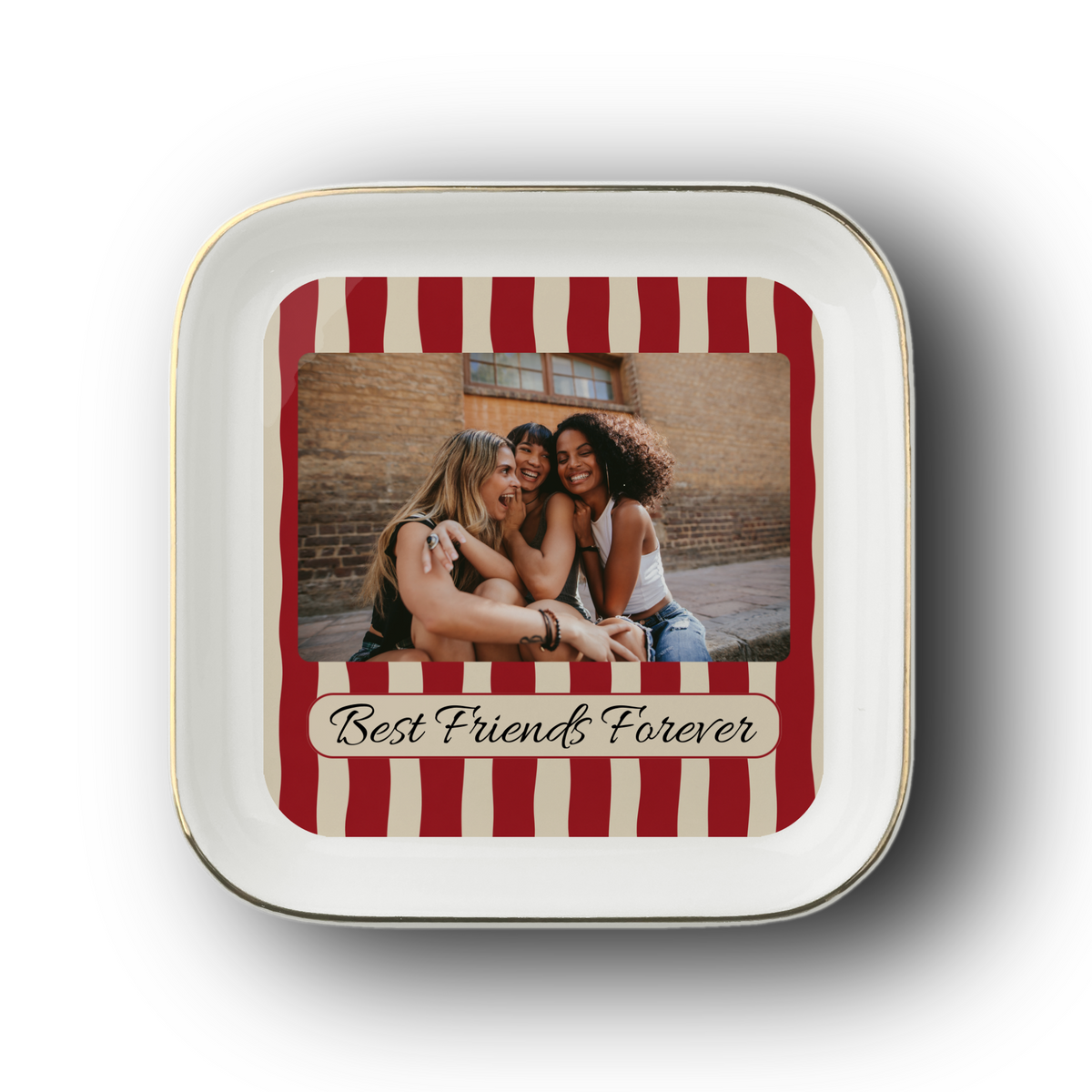 Personalized Best Friends Forever Photo Jewelry Dish