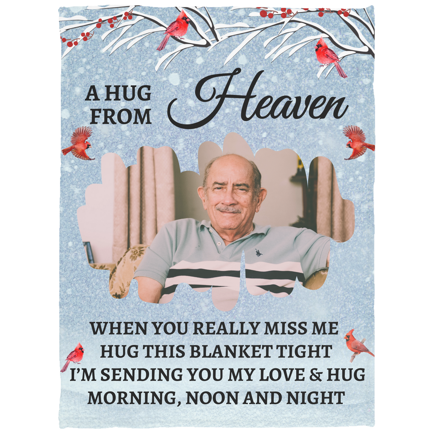 A Hug From Heaven | Personalized Photo Blanket | Gifts For Memorial