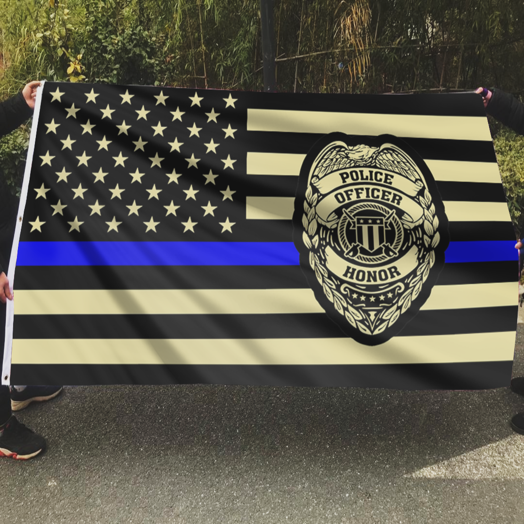 Thin Blue Line Police Flag