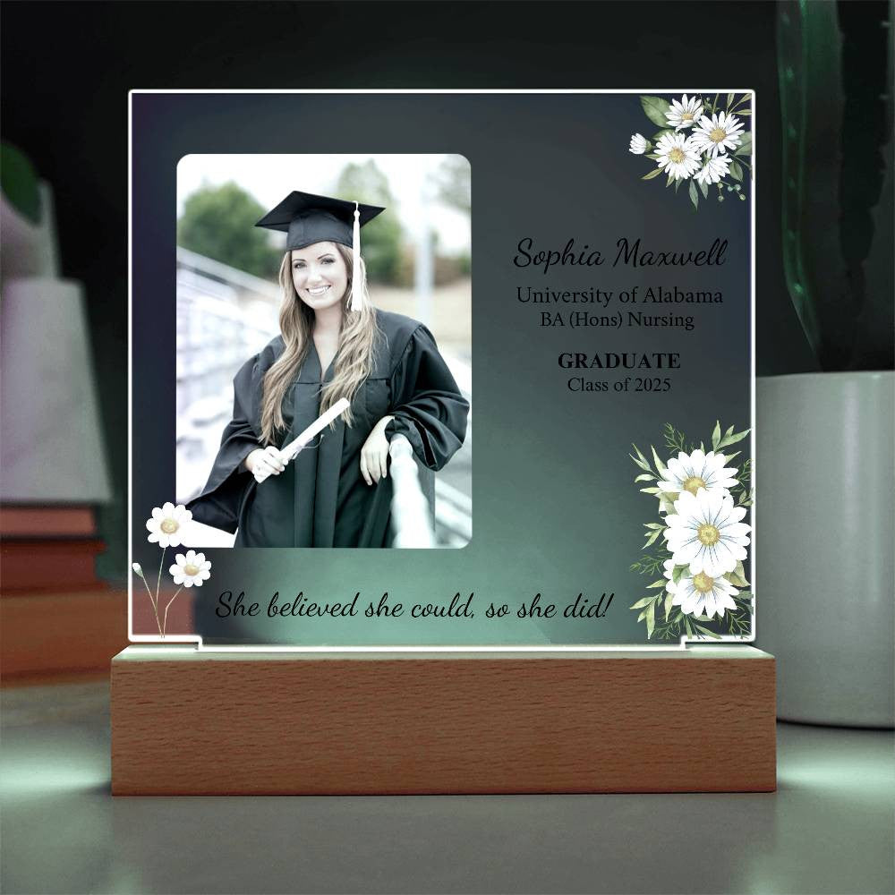 She Believed She Could So She Did Graduation Plaque