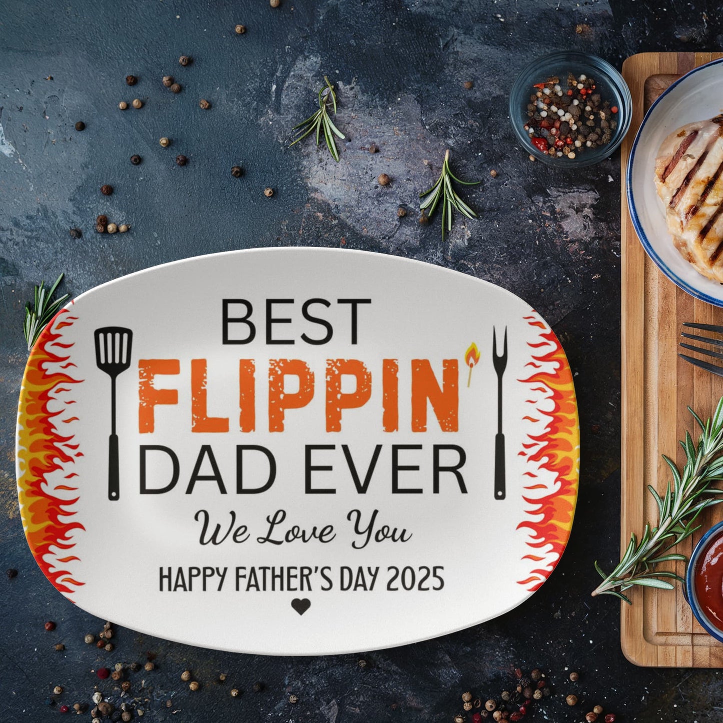 Best Flippin’ Dad Ever - Family Platter - Father's Day, Gift For Dad