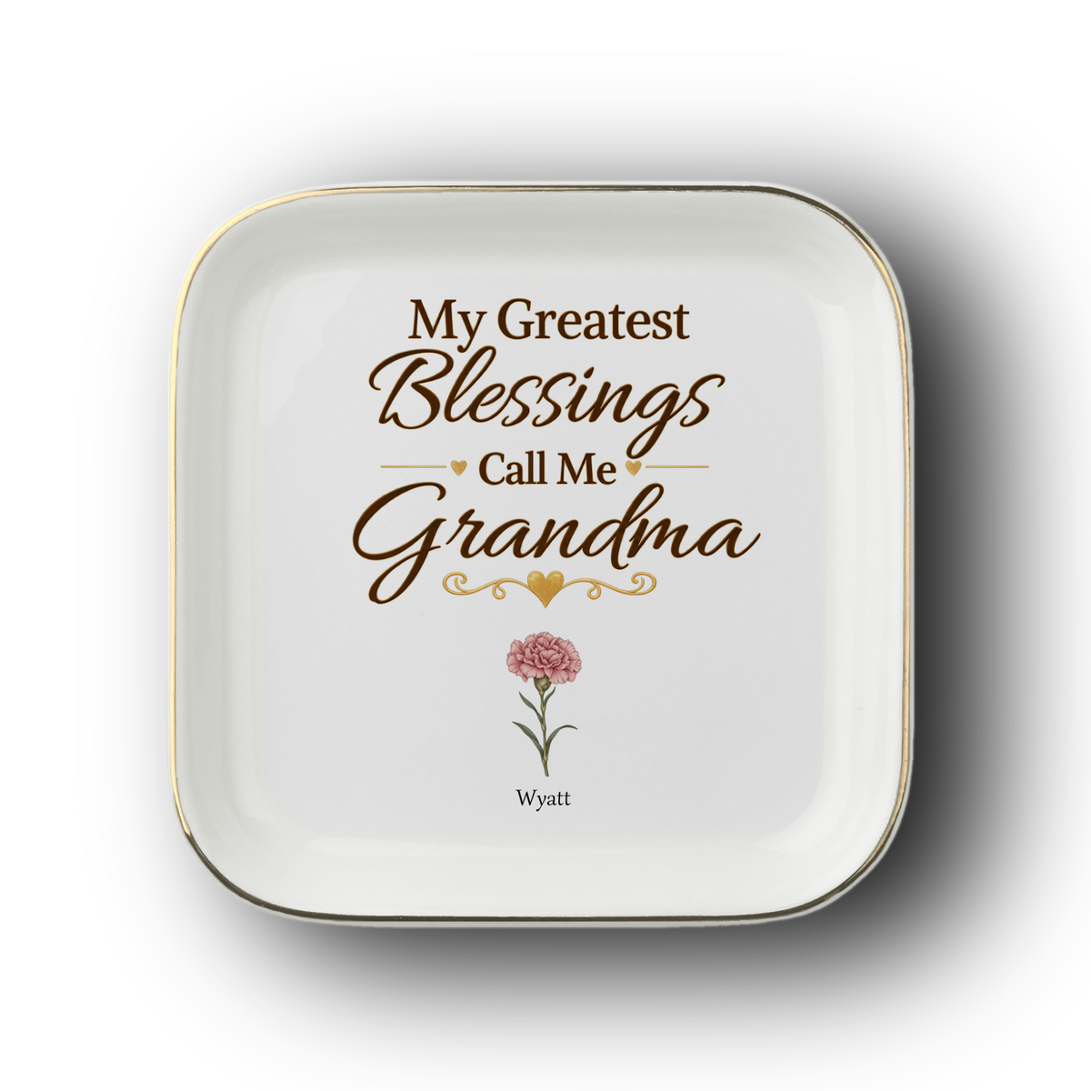 Personalized Grandma Jewelry Dish for 1 Granddaughter