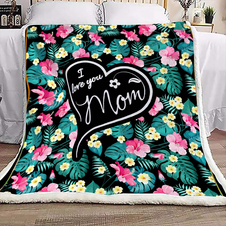 I Love You Mom Premium Mink Sherpa Blanket
