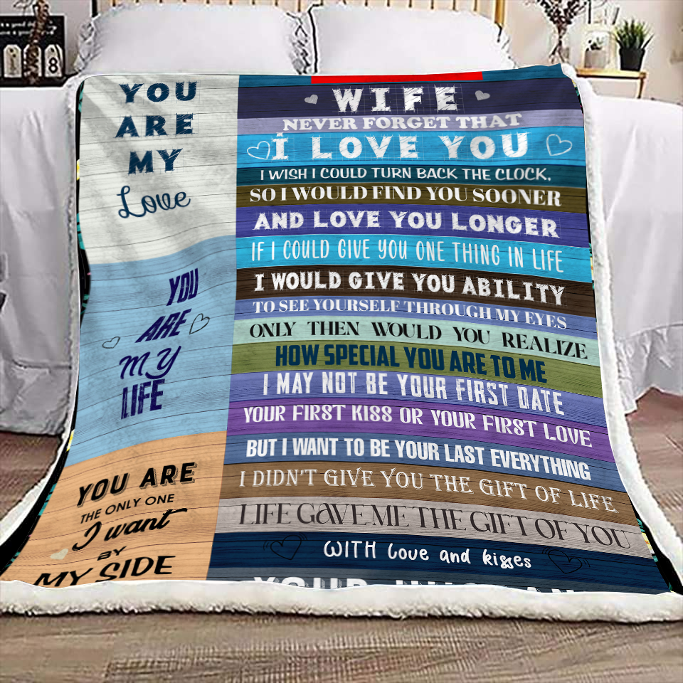 To My Wife - You are My Love Premium Mink Sherpa Blanket