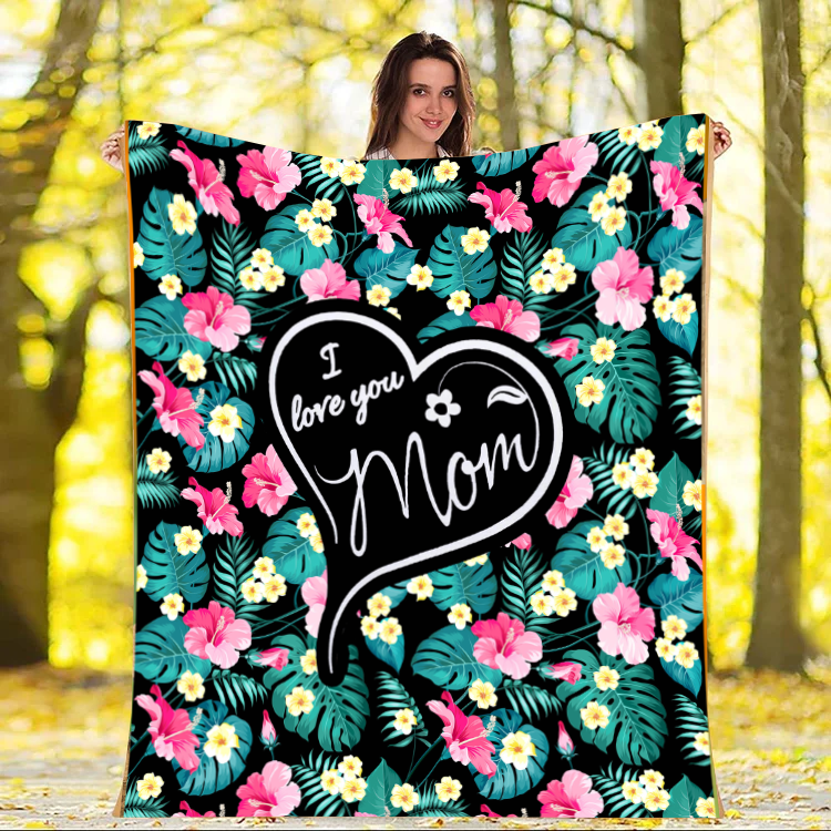 I Love You Mom Premium Mink Sherpa Blanket
