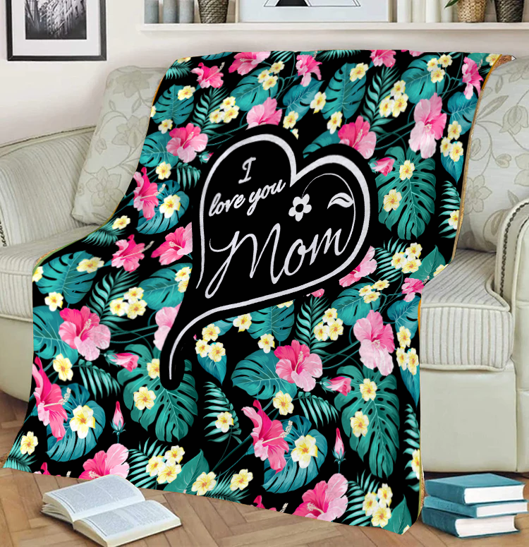 I Love You Mom Premium Mink Sherpa Blanket