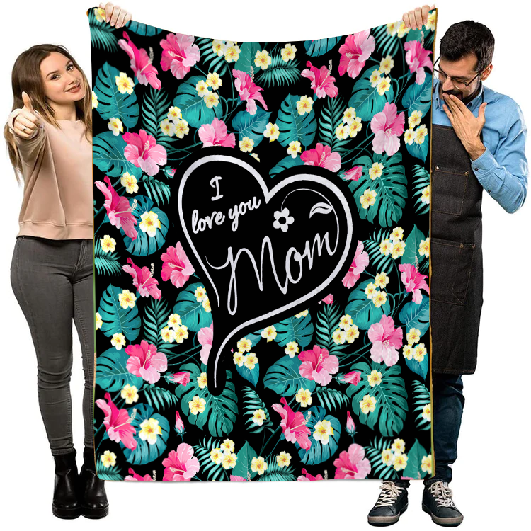 I Love You Mom Premium Mink Sherpa Blanket
