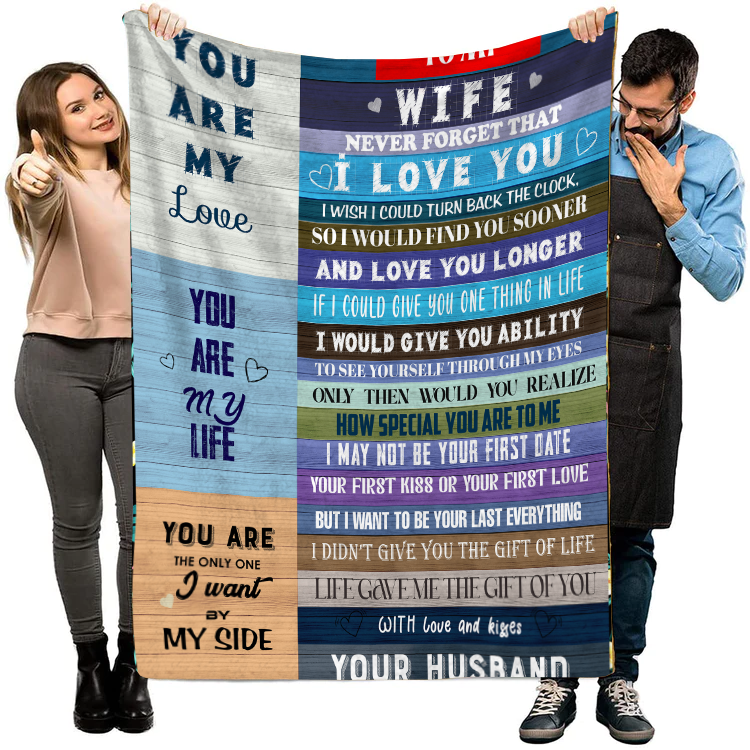To My Wife - You are My Love Premium Mink Sherpa Blanket