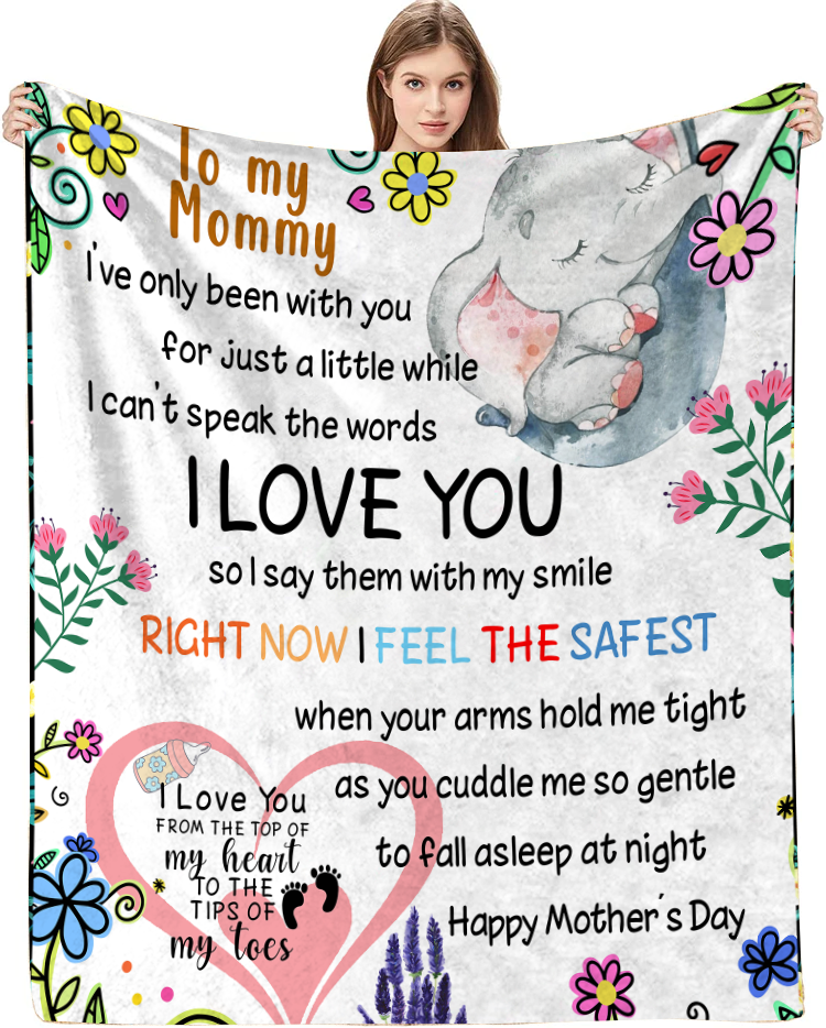 To My Mommy - I Feel the Safest Premium Mink Sherpa Blanket
