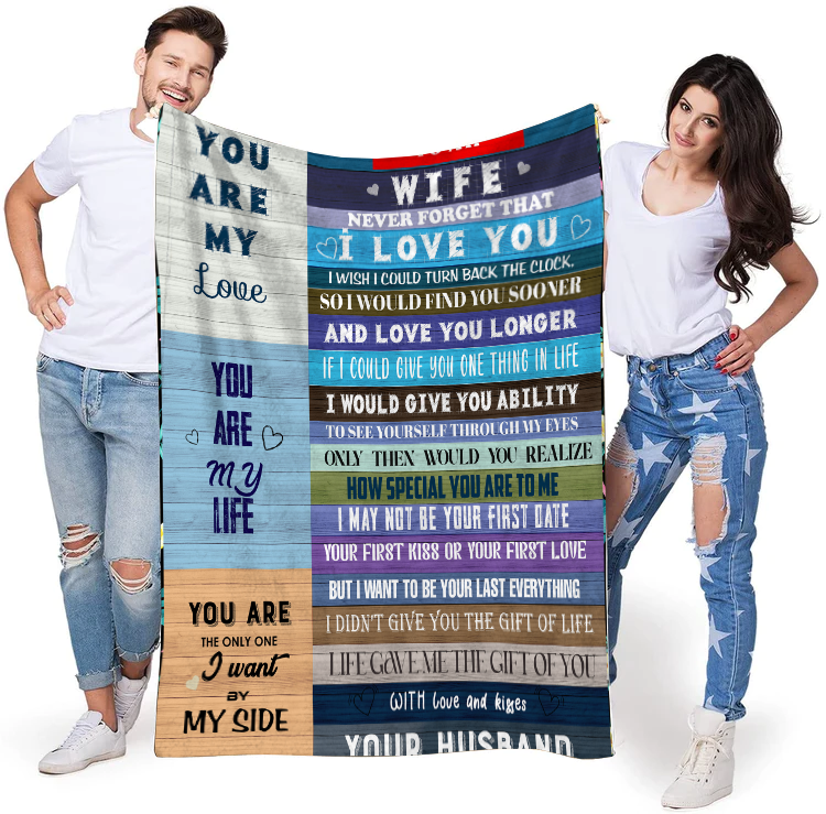 To My Wife - You are My Love Premium Mink Sherpa Blanket