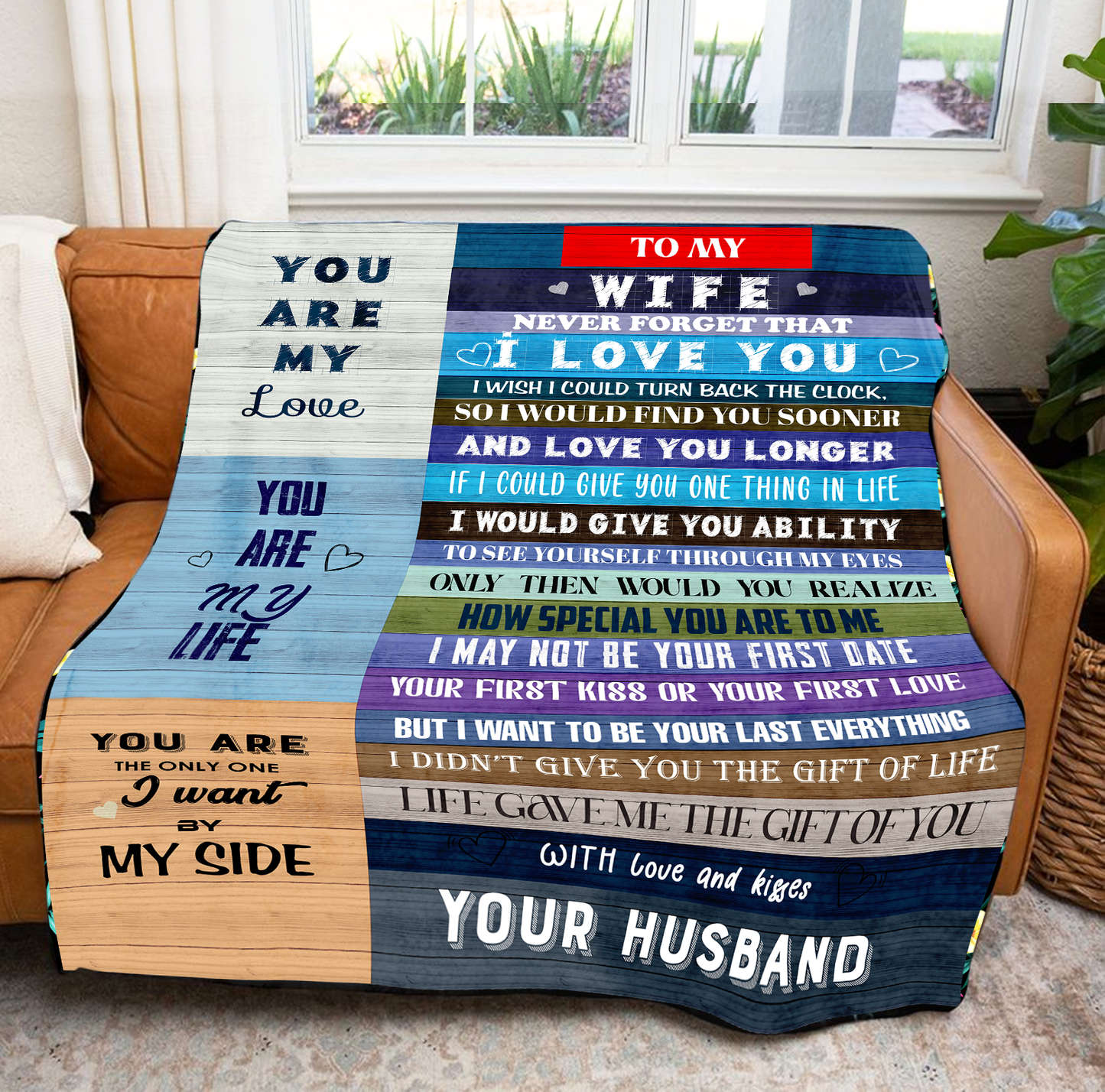 To My Wife - You are My Love Premium Mink Sherpa Blanket