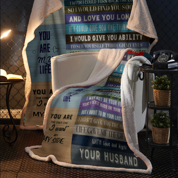 To My Wife - You are My Love Premium Mink Sherpa Blanket