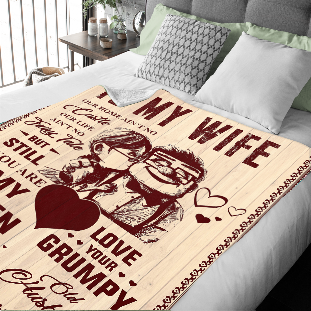 To my Wife - You are my Queen Premium Mink Sherpa Blanket