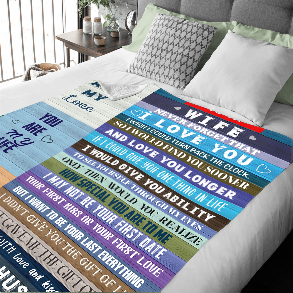To My Wife - You are My Love Premium Mink Sherpa Blanket