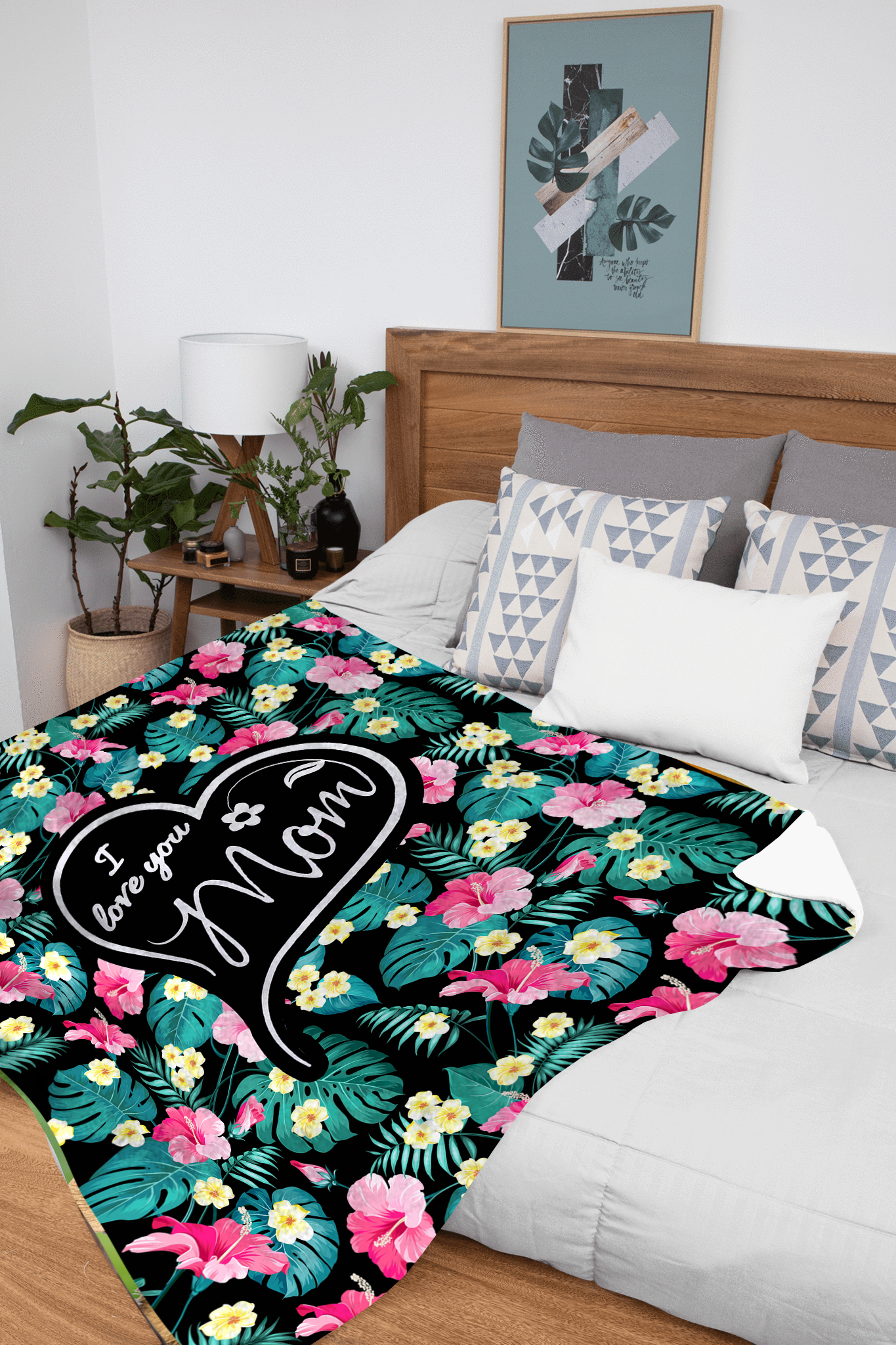 I Love You Mom Premium Mink Sherpa Blanket