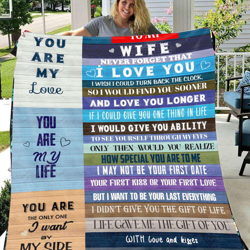 To My Wife - You are My Love Premium Mink Sherpa Blanket
