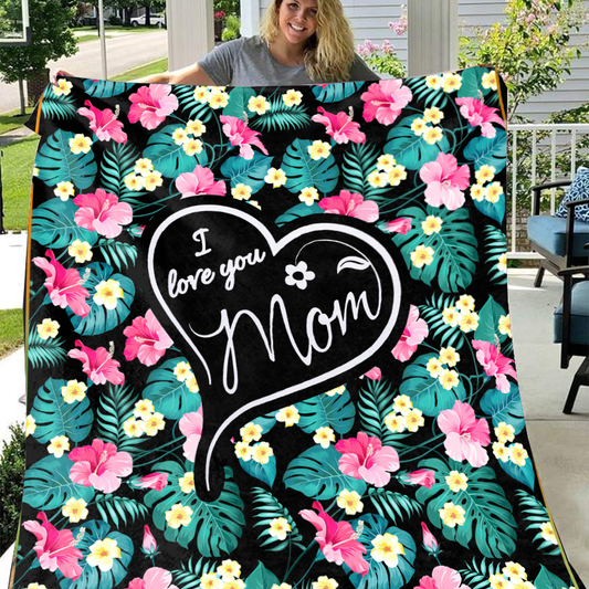 I Love You Mom Premium Mink Sherpa Blanket