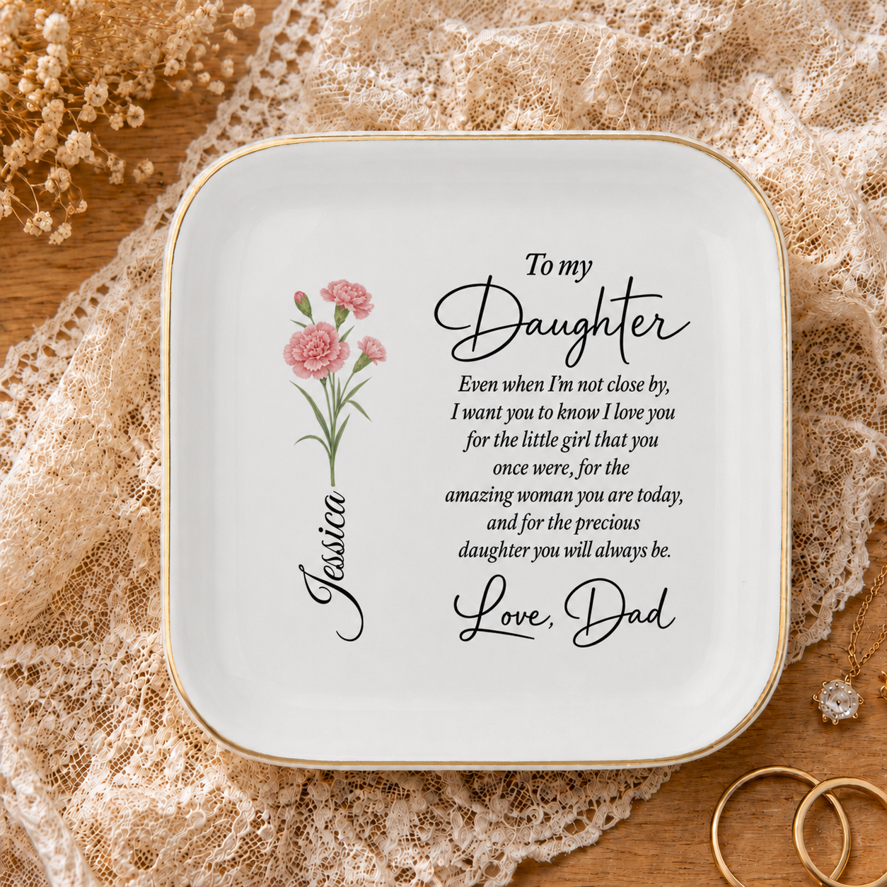 Personalized Daughter Jewelry Dish