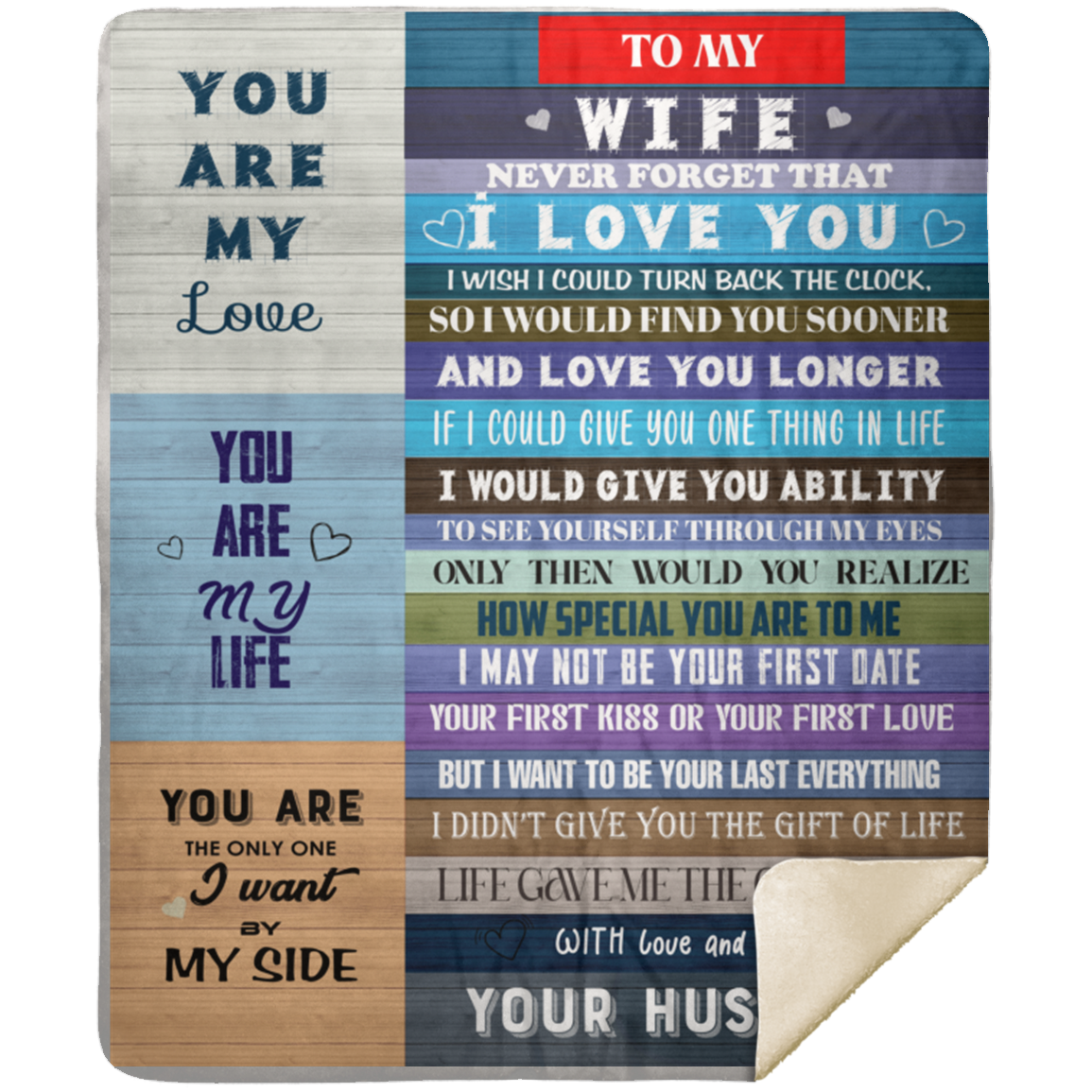 To My Wife - You are My Love Premium Mink Sherpa Blanket