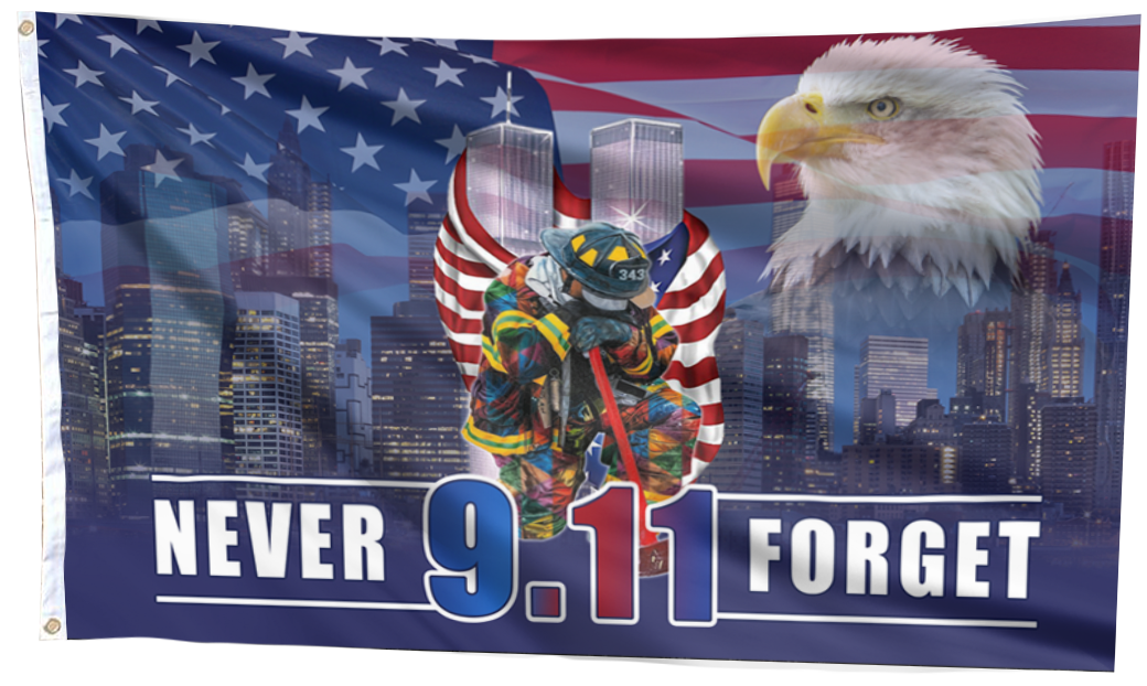 Firefighter - 9.11 - Never Forget Flag