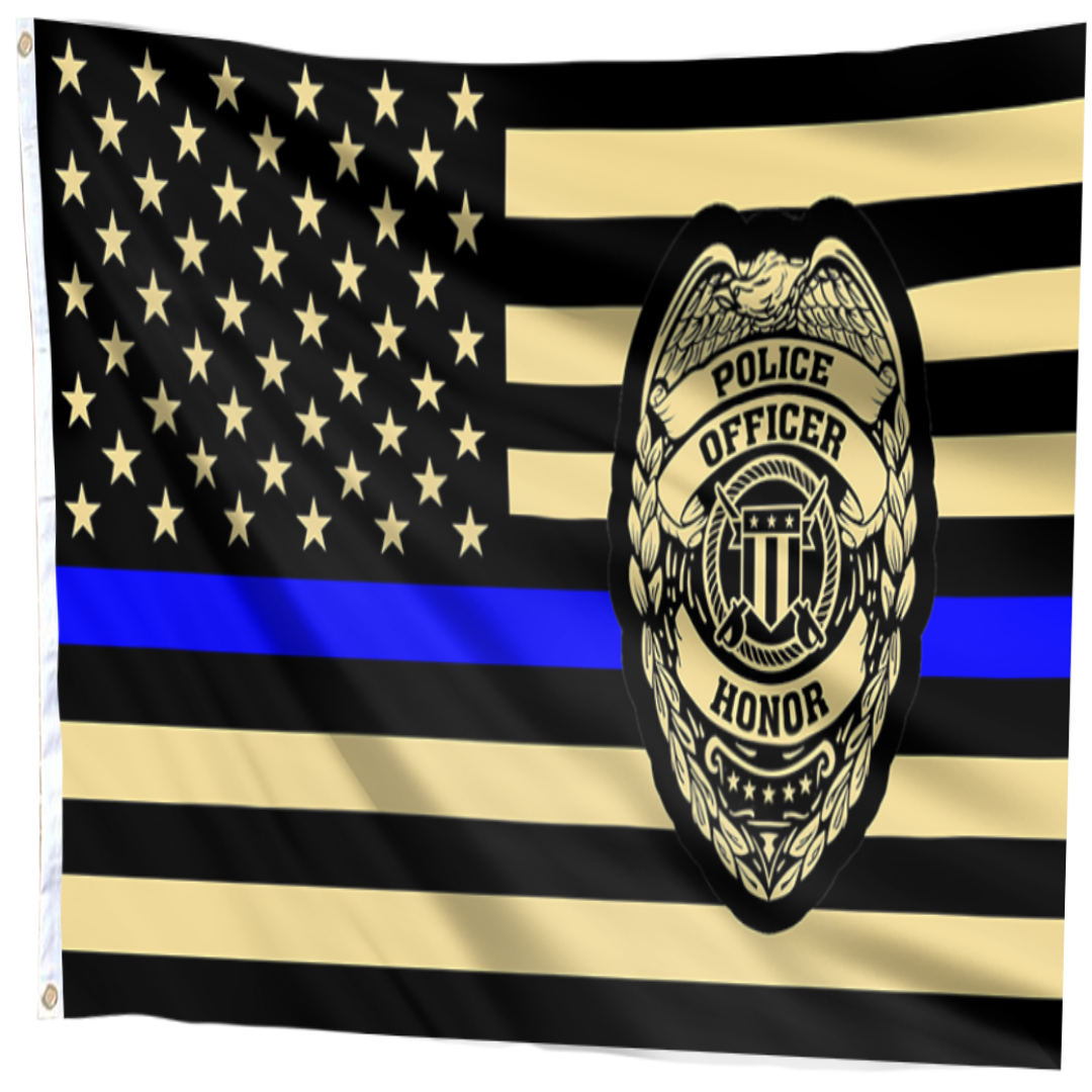 Thin Blue Line Police Flag