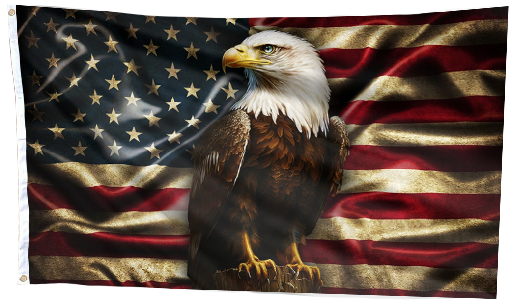 American Eagle Never Forget Patriotic Veteran Flag