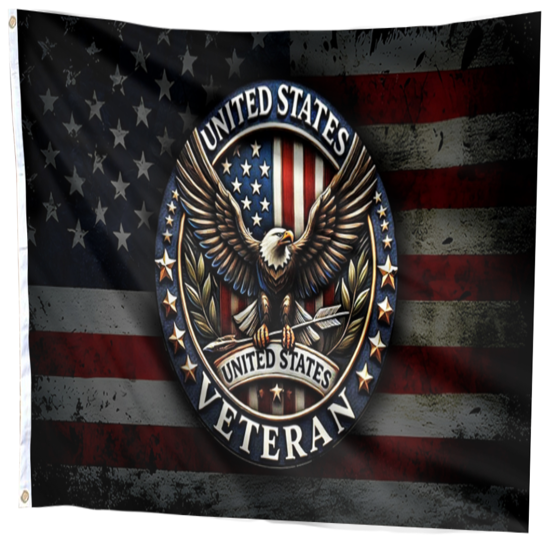 Patriotic American Veteran Flag