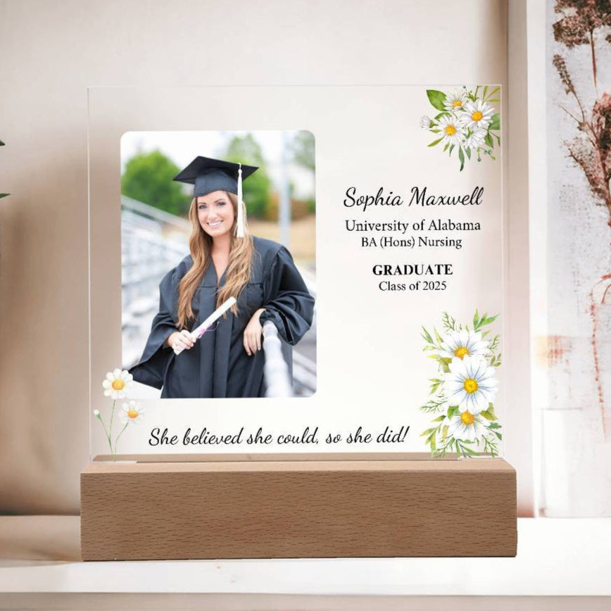 She Believed She Could So She Did Graduation Plaque