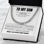 To My Son | Mother & Son Forever Linked Together Cuban Link Chain