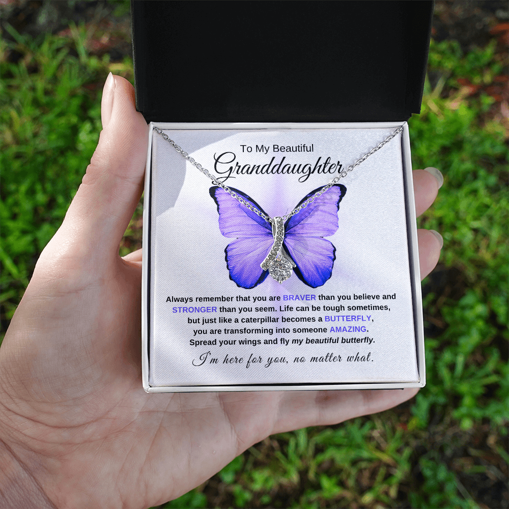 Granddaughter Graduation Gift "Beautiful Butterfly" Necklace - W