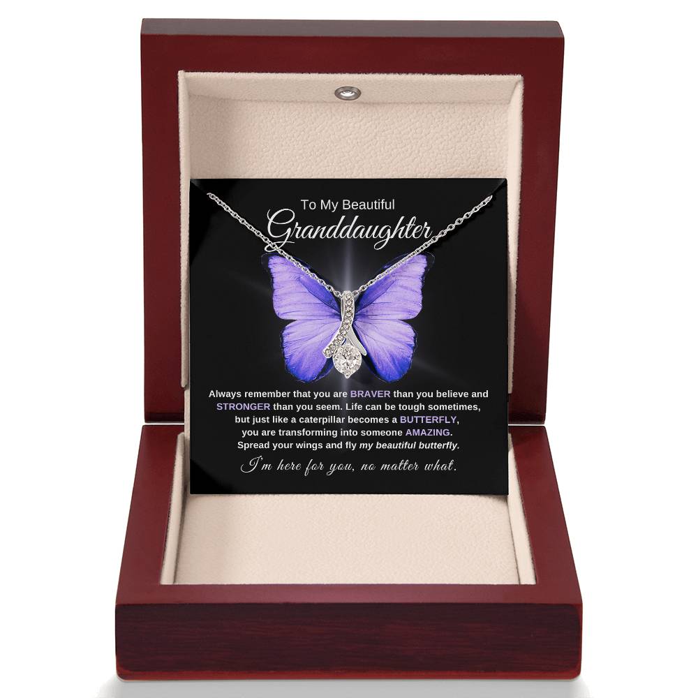 Granddaughter Graduation Gift "Beautiful Butterfly" Necklace - B