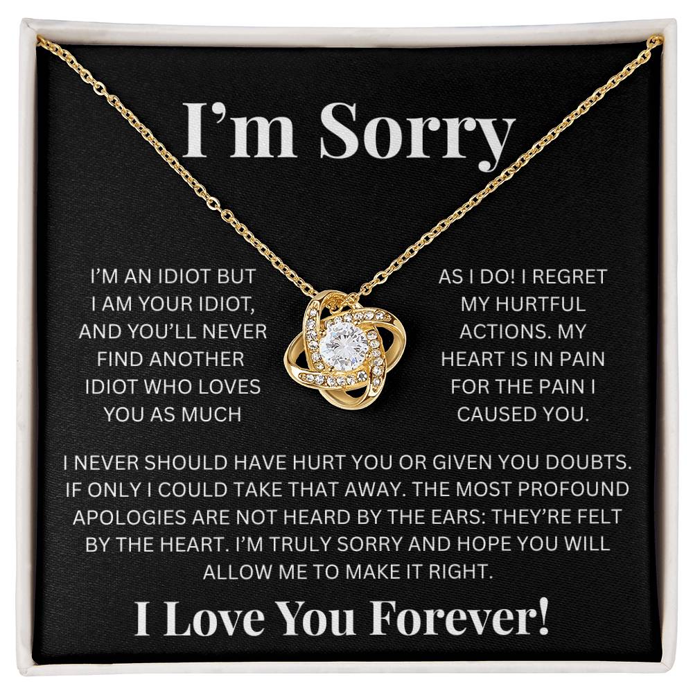 Apology Gift For Her - Im Sorry- Love Knot Necklace