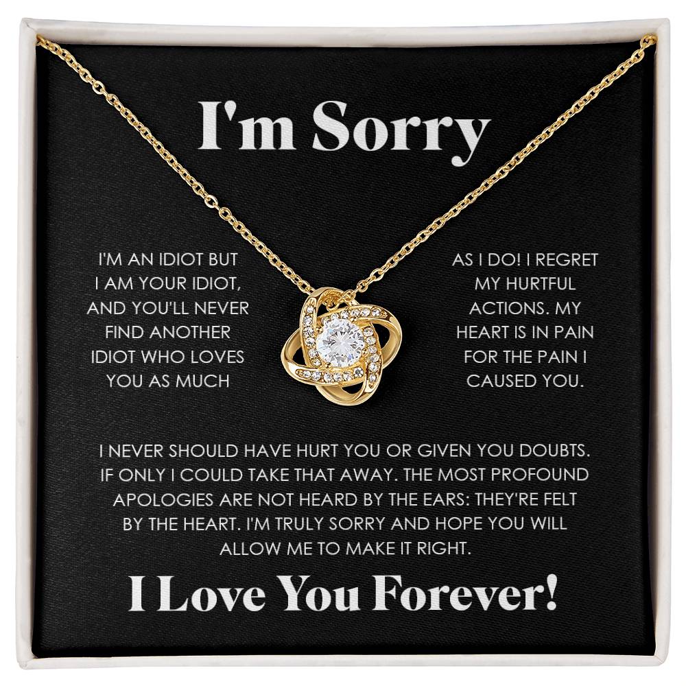 Apology Gift For Her - I'm Truly Sorry - Love knot Necklace