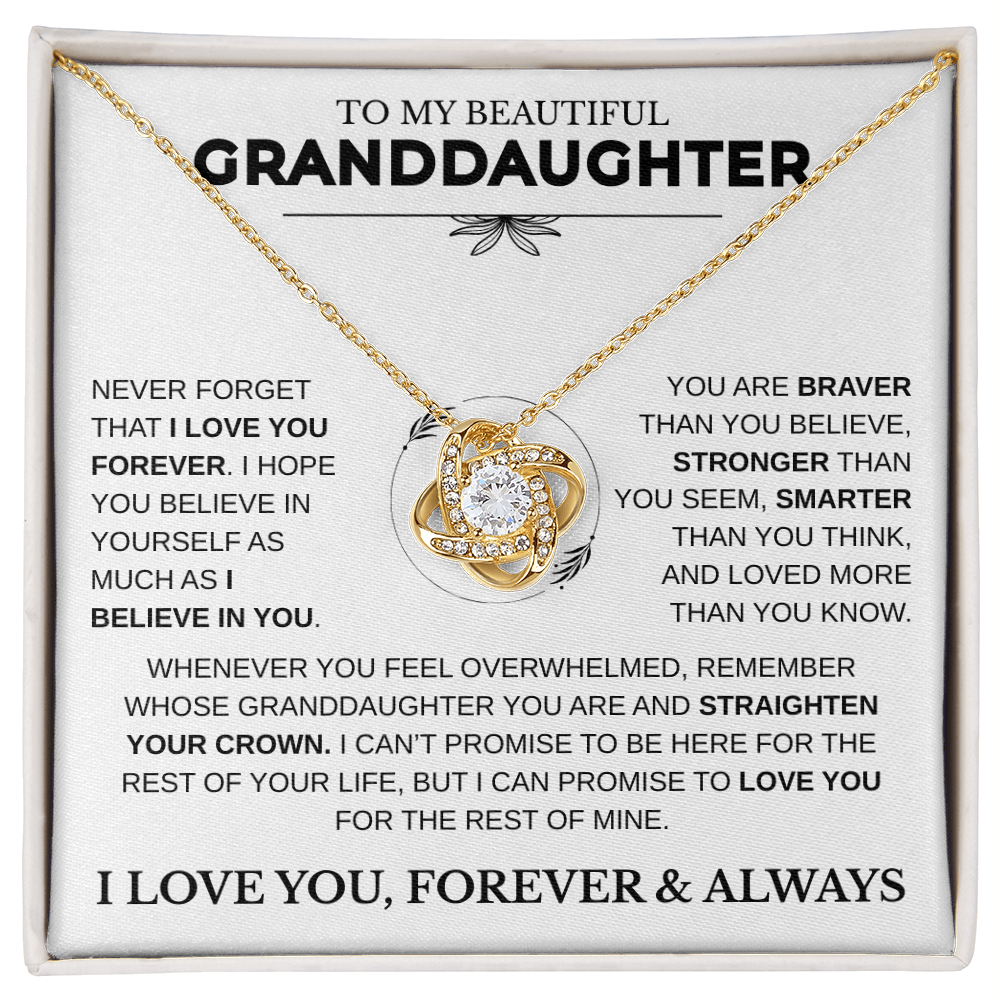 Gift For Granddaughter, "Never Forget That I Love You"