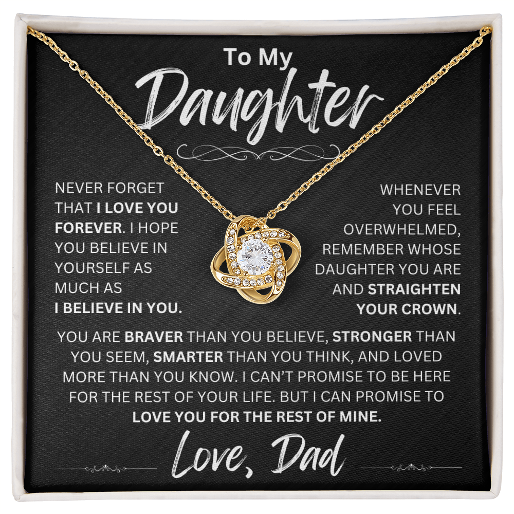 To My Daughter | Never Forget | Love Knot Necklace