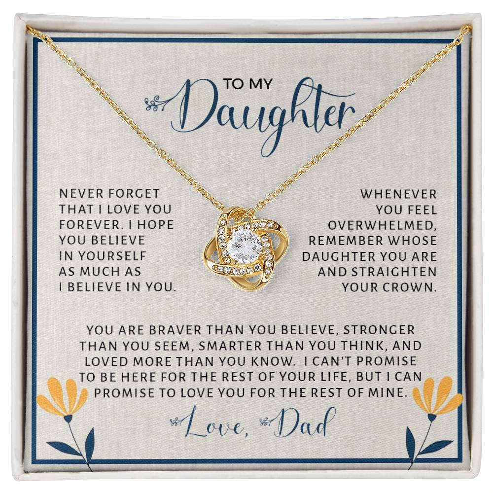 To My Daughter | Never Forget (Love Knot Necklace)