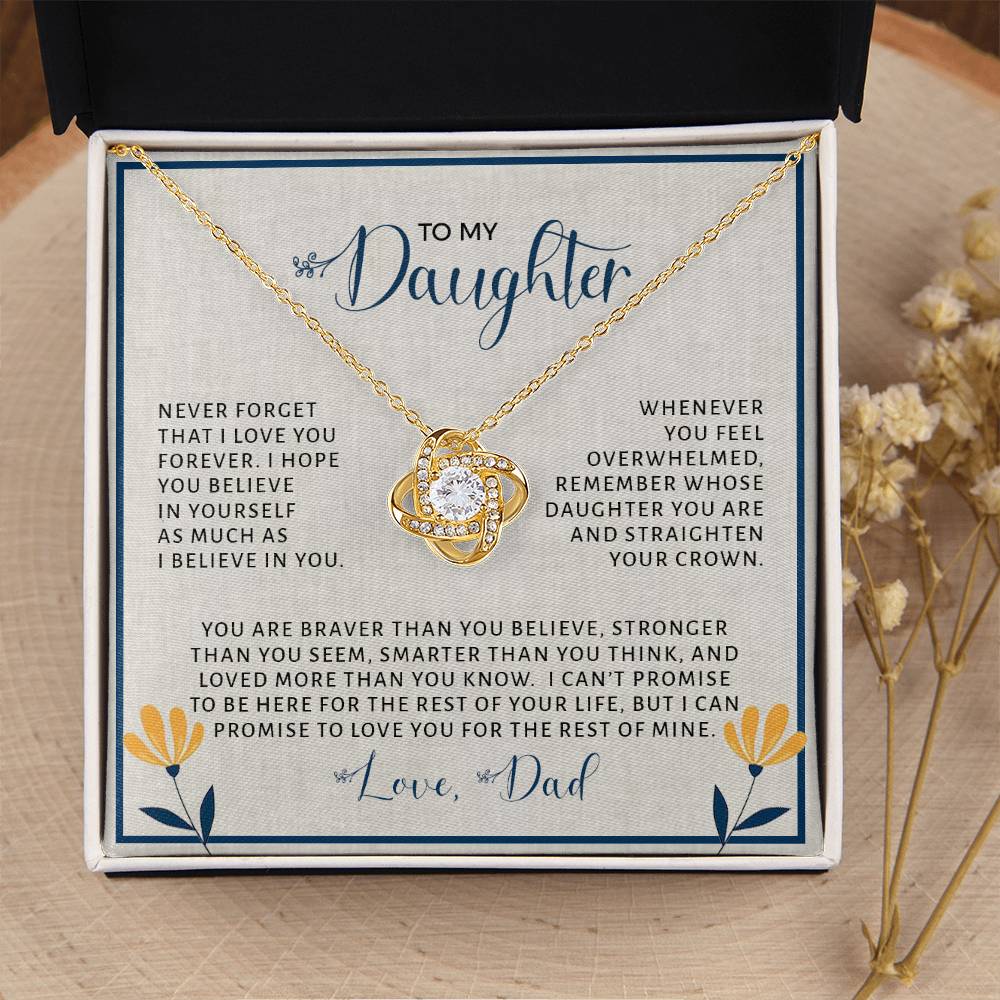 To My Daughter | Never Forget (Love Knot Necklace)