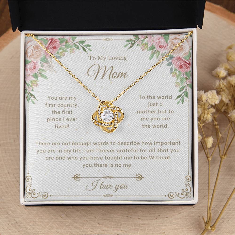 To My Loving Mom | Love Knot Necklace