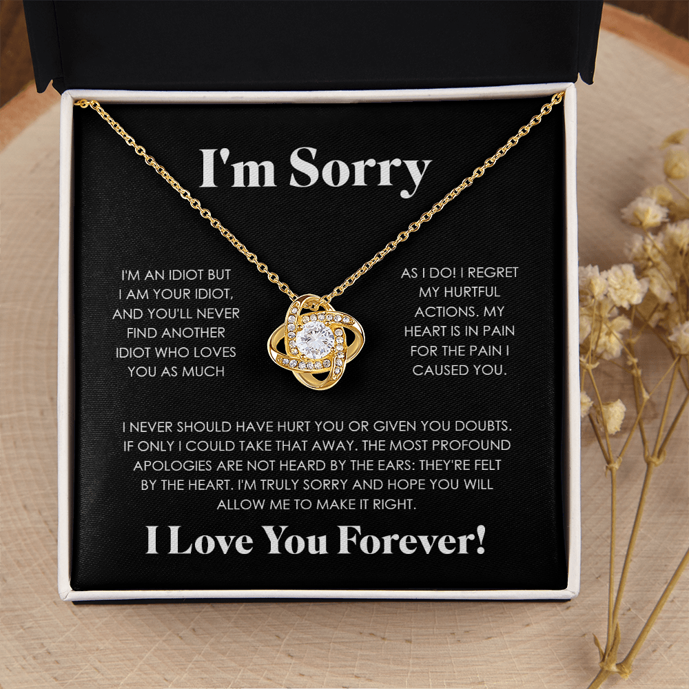 Apology Gift For Her - I'm Truly Sorry - Love knot Necklace