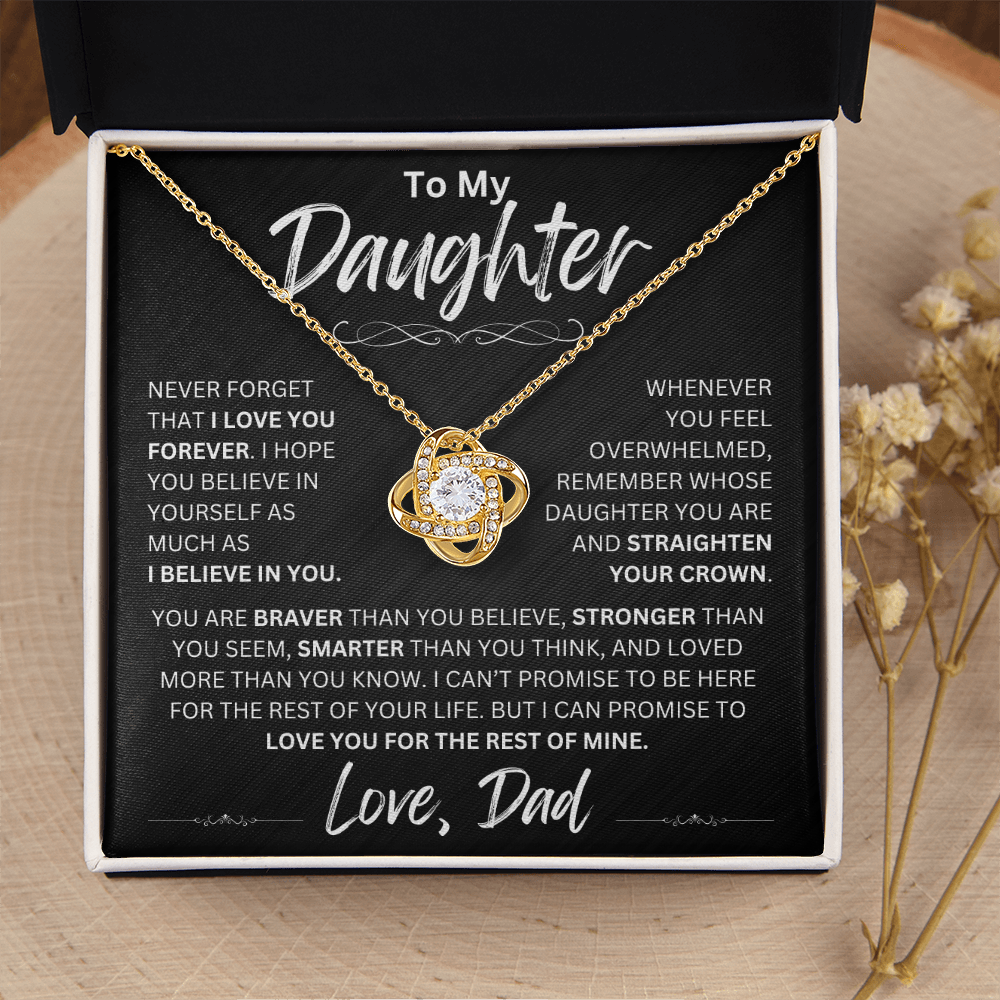 To My Daughter | Never Forget | Love Knot Necklace