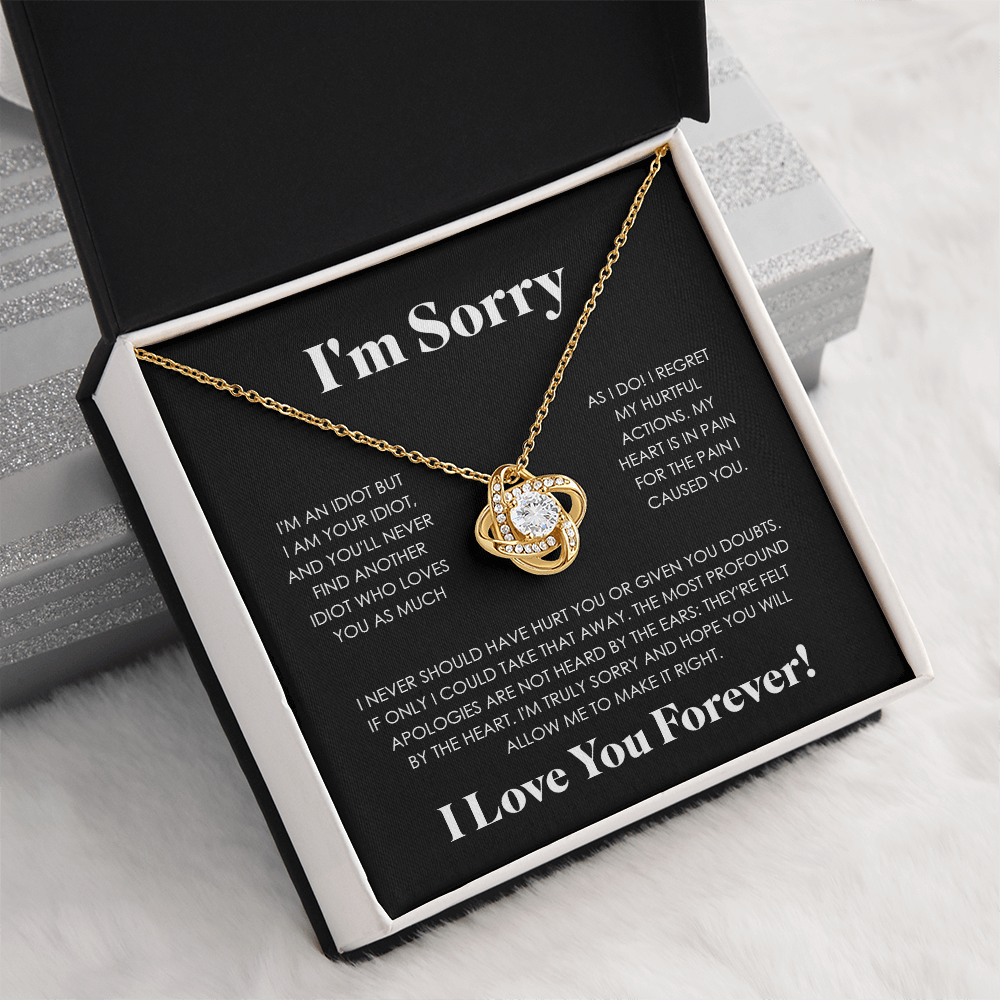 Apology Gift For Her - I'm Truly Sorry - Love knot Necklace