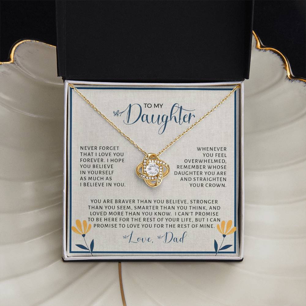 To My Daughter | Never Forget (Love Knot Necklace)