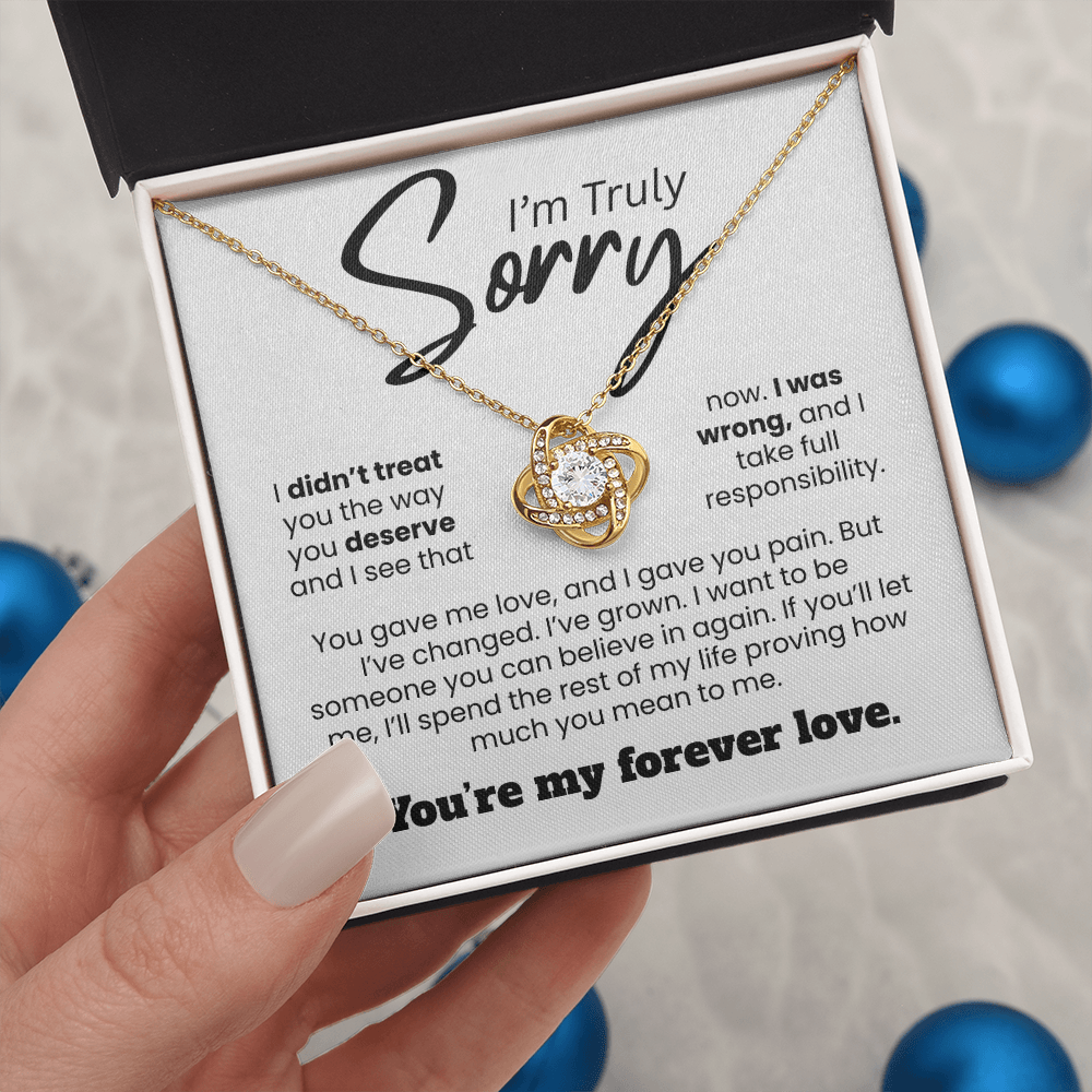 Apology Gift For Her | I'm Truly Sorry, I Was Wrong | Love knot Necklace