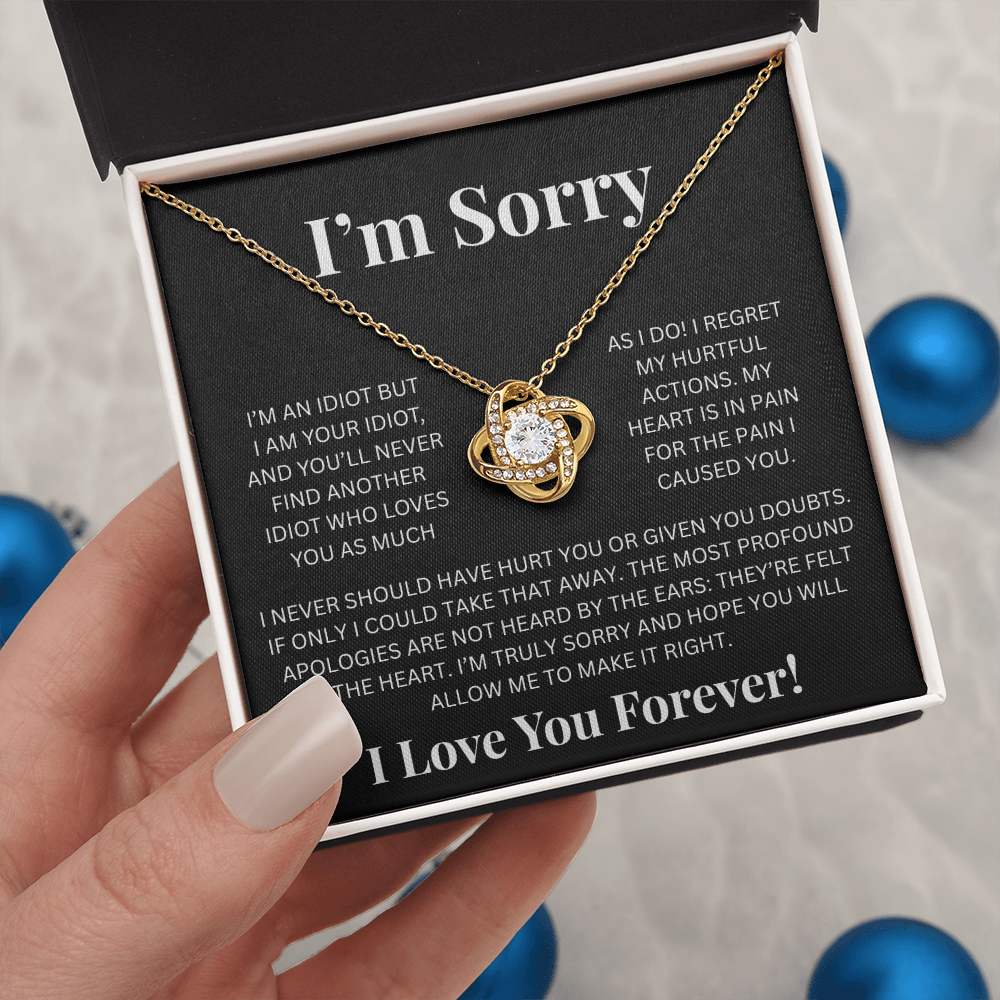 Apology Gift For Her - Im Sorry- Love Knot Necklace