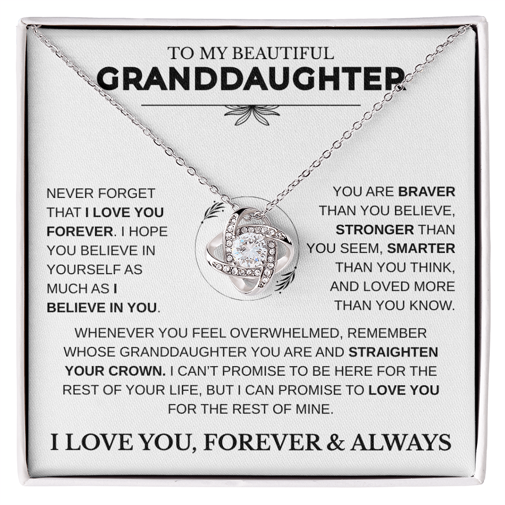 Gift For Granddaughter, "Never Forget That I Love You"