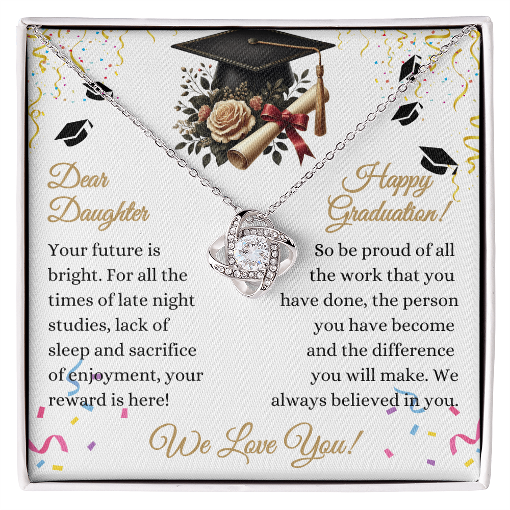 To My Daughter | Happy Graduation | Love Knot Necklace