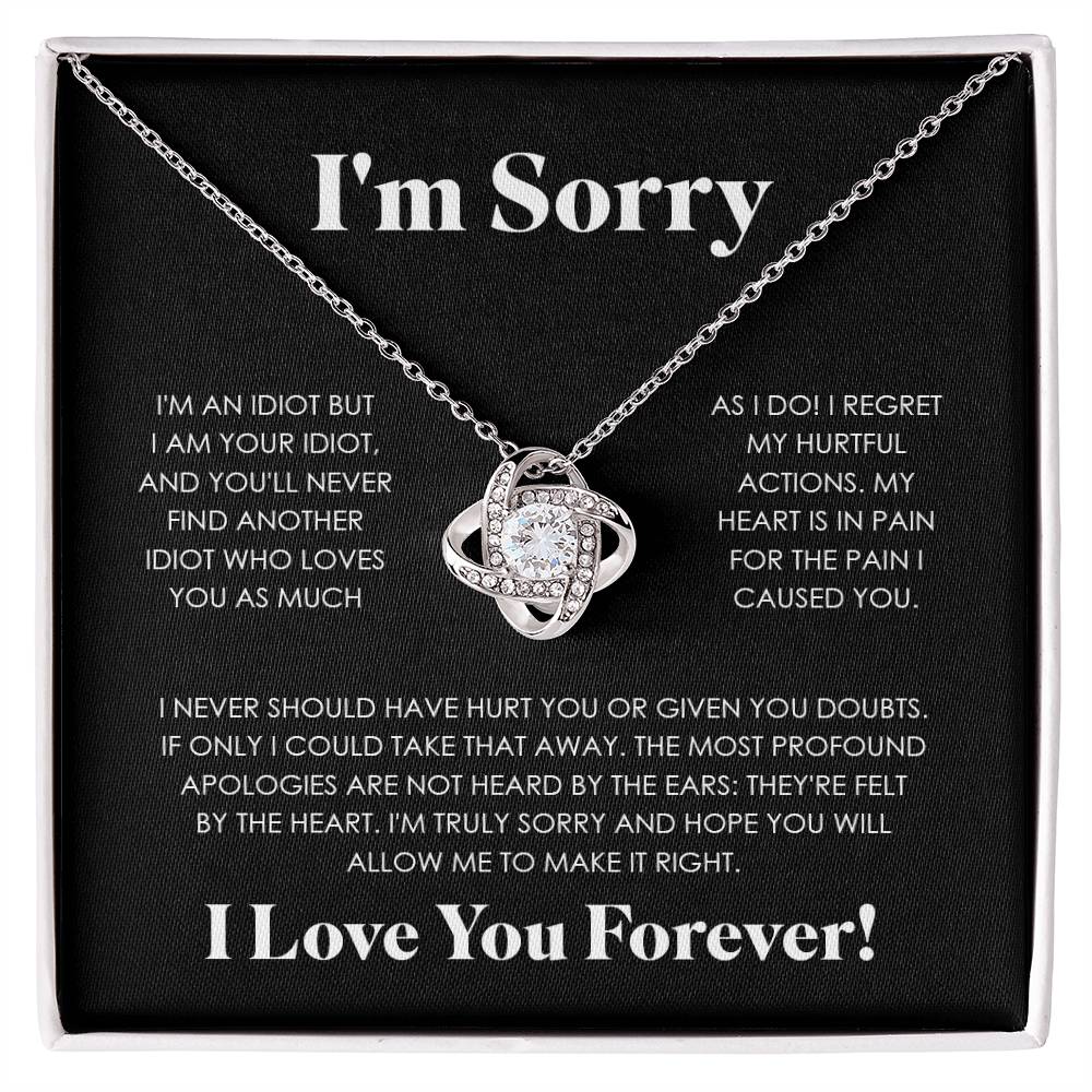 Apology Gift For Her - I'm Truly Sorry - Love knot Necklace