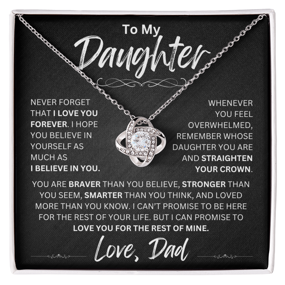 To My Daughter | Never Forget | Love Knot Necklace