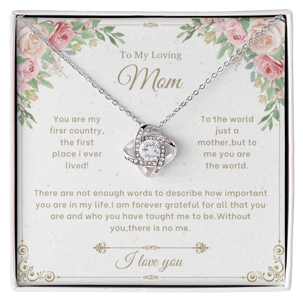 To My Loving Mom | Love Knot Necklace