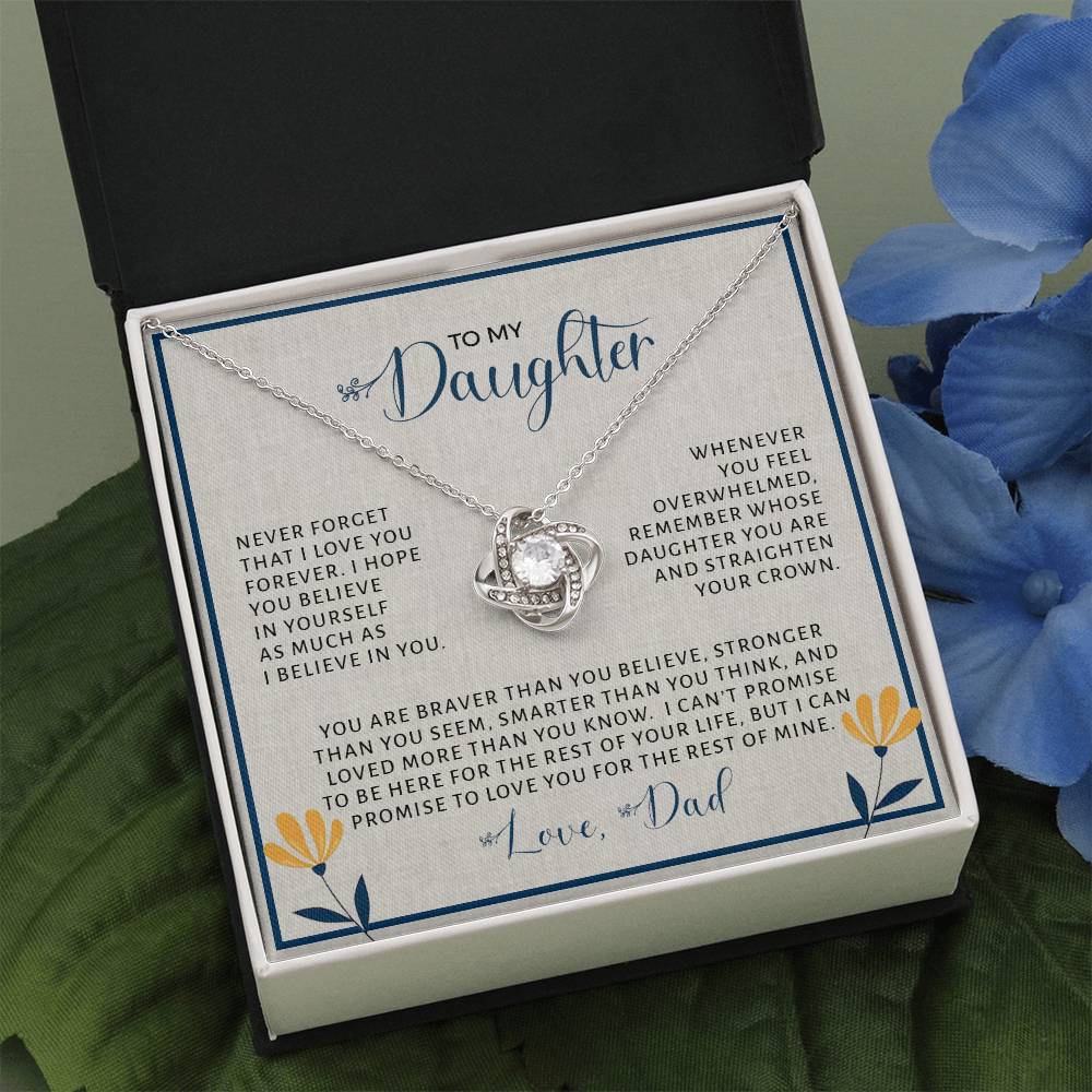 To My Daughter | Never Forget (Love Knot Necklace)